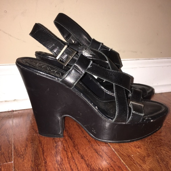 Kaya leather wedges Sz 8 - Picture 2 of 5